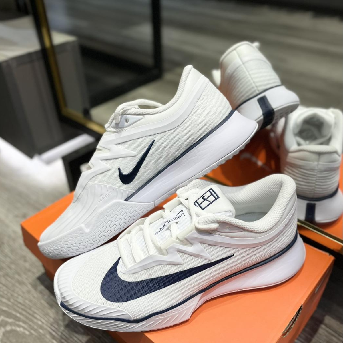 Alternative view of Giày Nike Court Air Zoom Vapor Pro 3 Premium HC 'White Midnight Navy' HJ6771-100