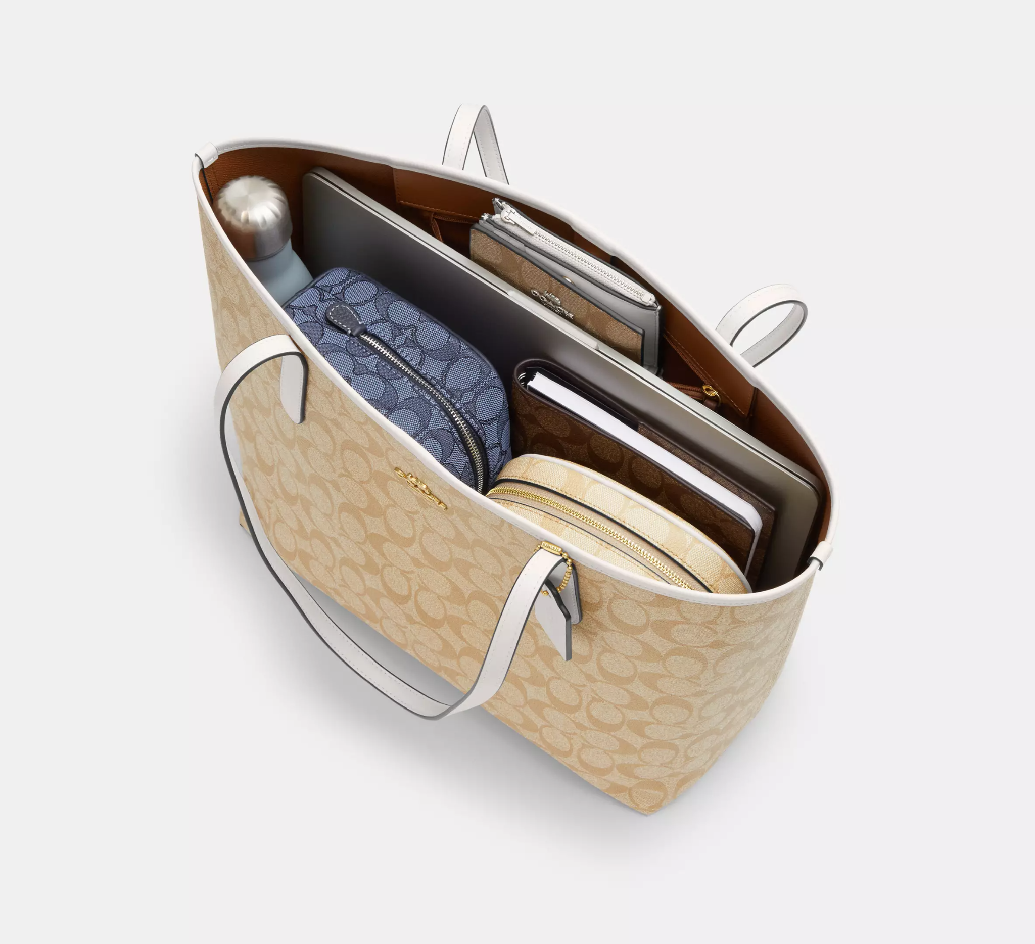 Alternative view of Túi Coach City Tote Signature Canvas 'Light Khaki' CP052-IMOTV