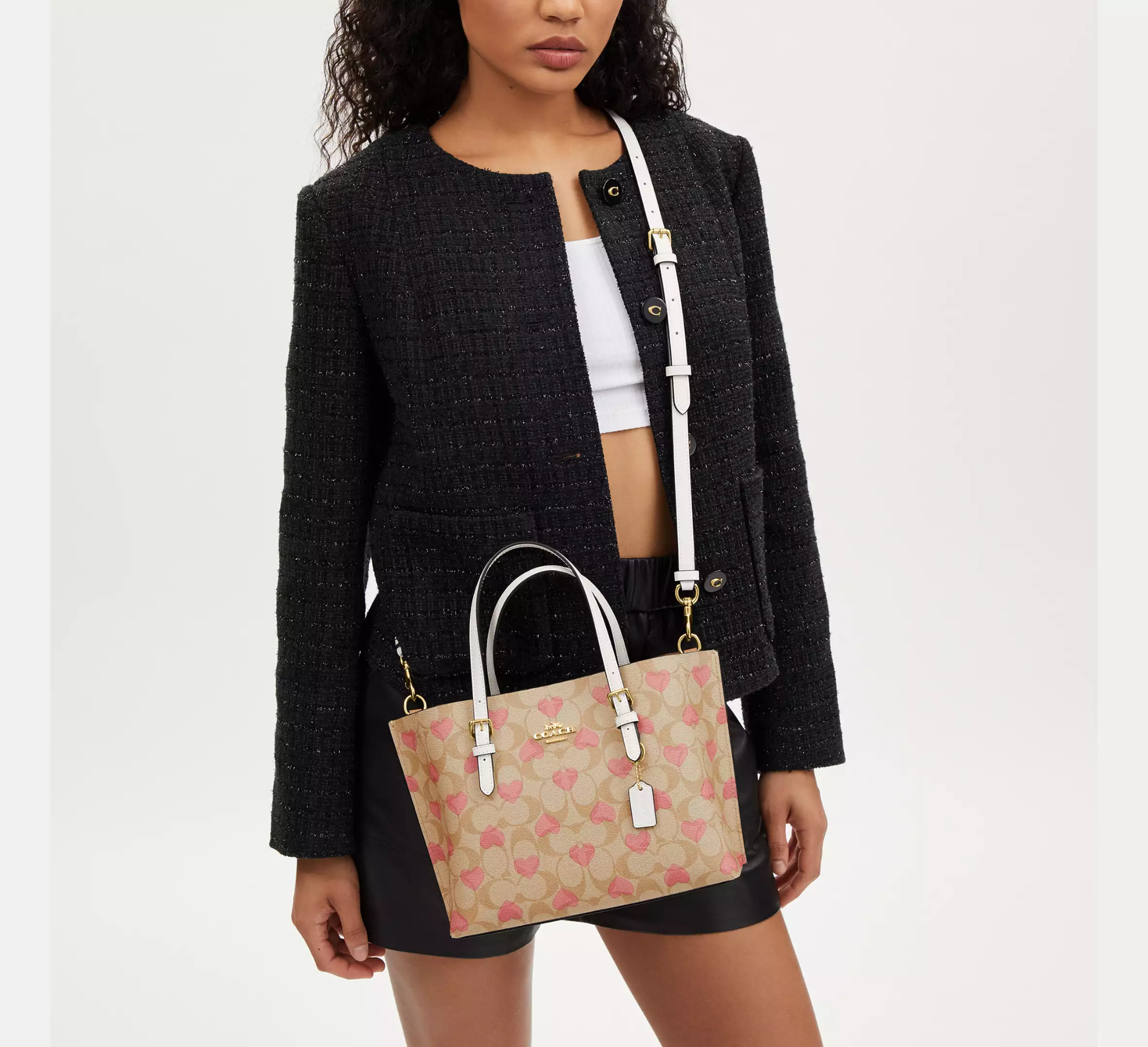 Alternative view of Túi Coach Mollie Tote 25 Signature Canvas 'Light Khaki' CP057-IMOTV