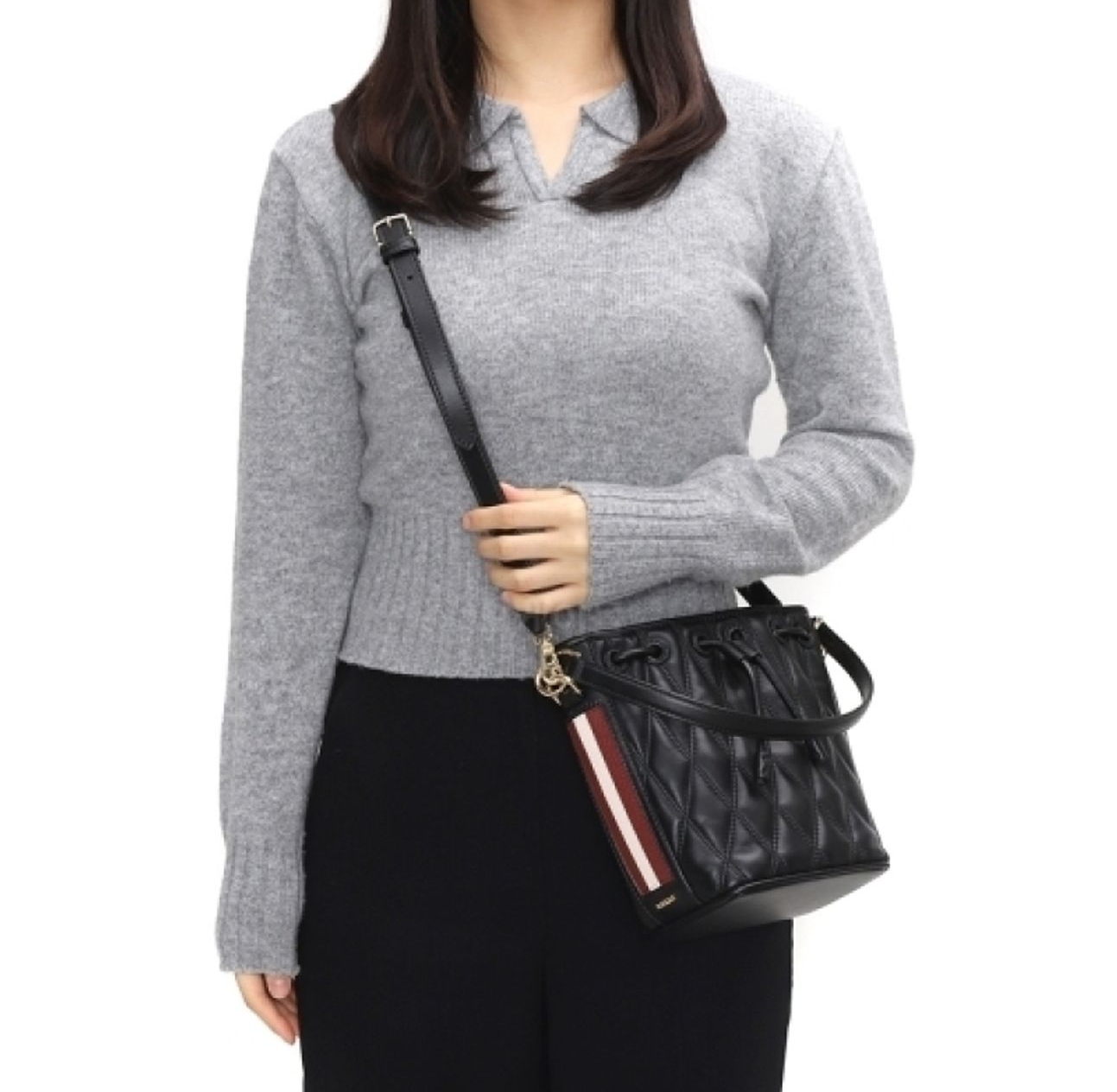 Alternative view of Túi Bally Donae Leather Bucket Bag 'Black' 6236824