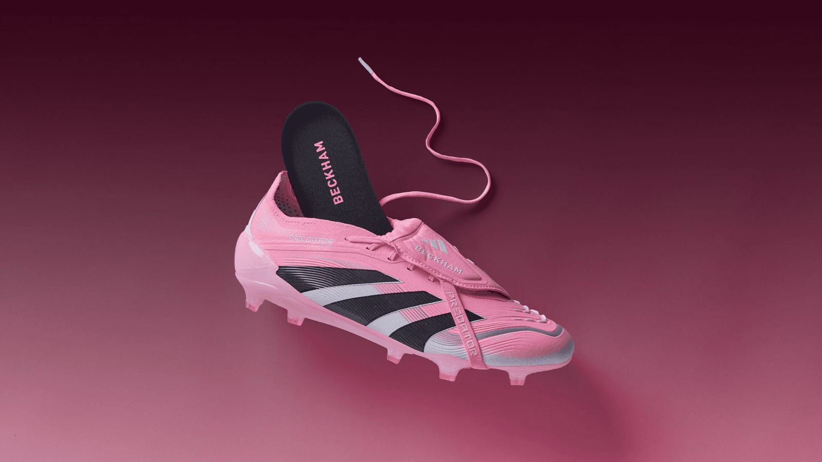 Hinh anh 1: David Beckham mang giay adidas Predator 25 Miami Pink