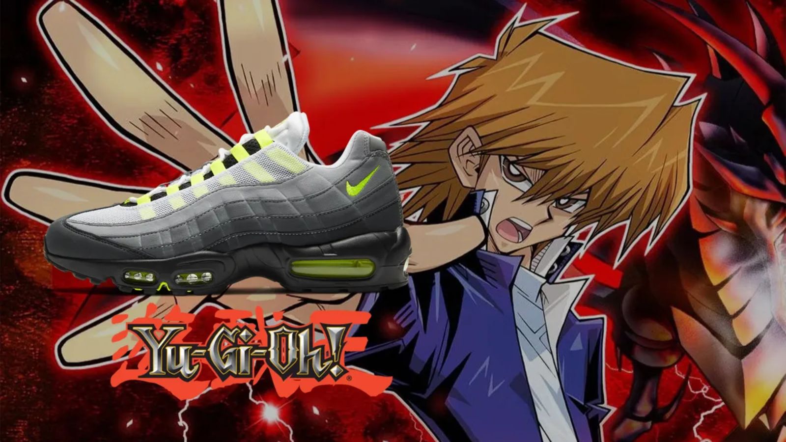 Hinh anh 2: Giay Nike Air Max 95 phien ban Yu-Gi-Oh! voi phoi mau doc dao
