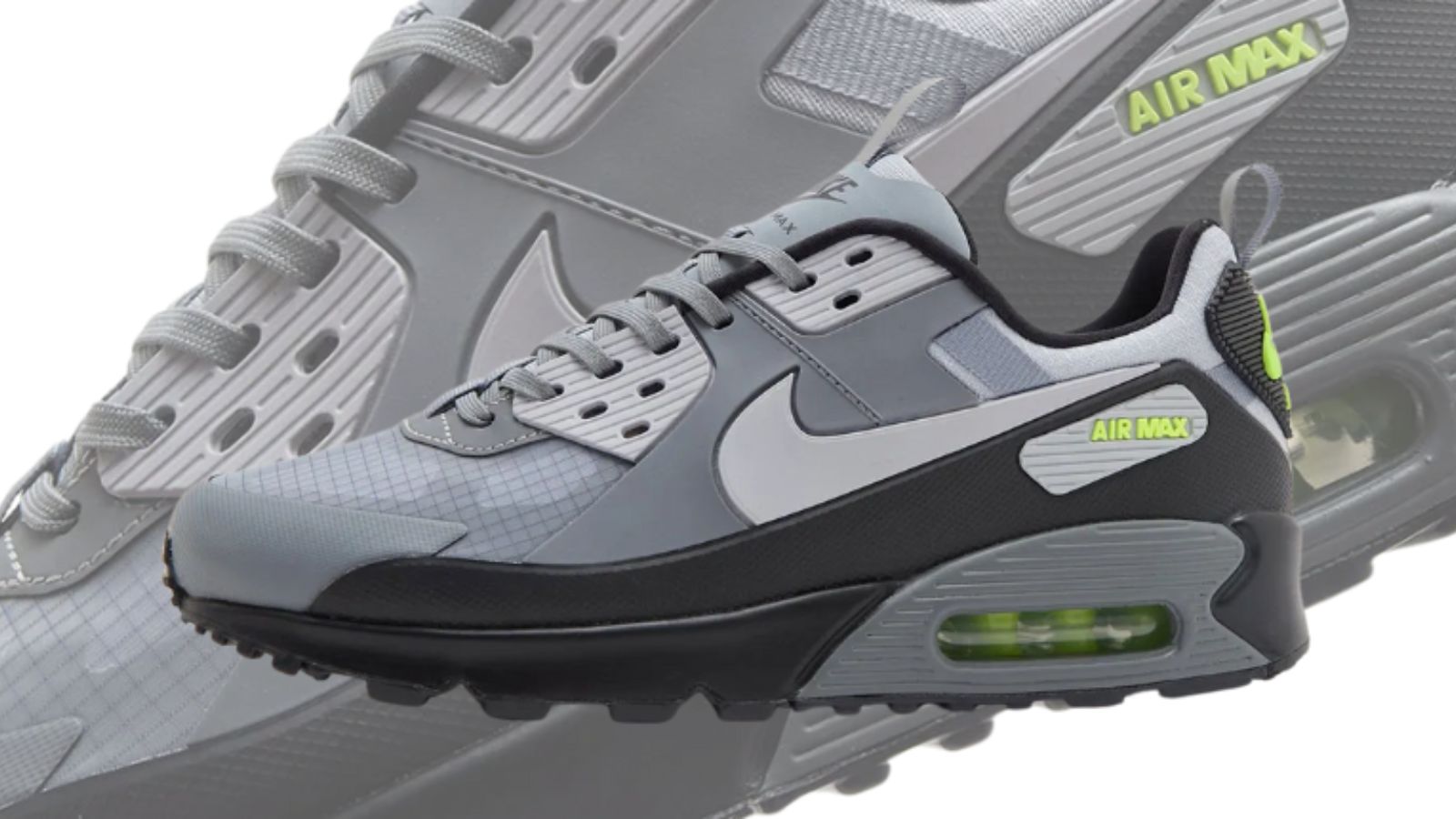 Hinh anh 5: Nike Air Max 90 Drift Cool Grey Volt, thiet ke hien dai tren nen phoi mau kinh dien