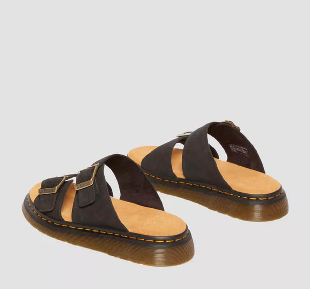 Alternative view of Dép Dr. Martens Josef Suede Slide 'Black E.H.' 41082001