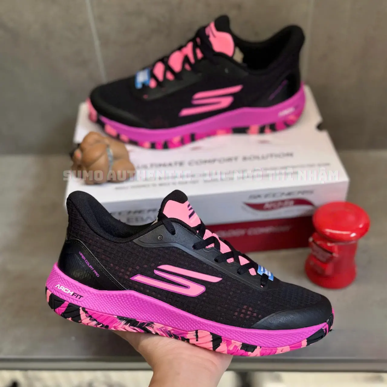 Alternative view of Giày Skechers Viper Court Pro 'Black Pink' 246069-BKHP