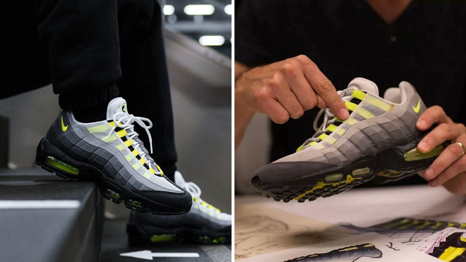 Hinh anh 5: Hinh anh Harajuku x Nike Air Max 95 phien ban moi tu atmos, noi bat voi sac xanh jade va chi tiet HRJK.