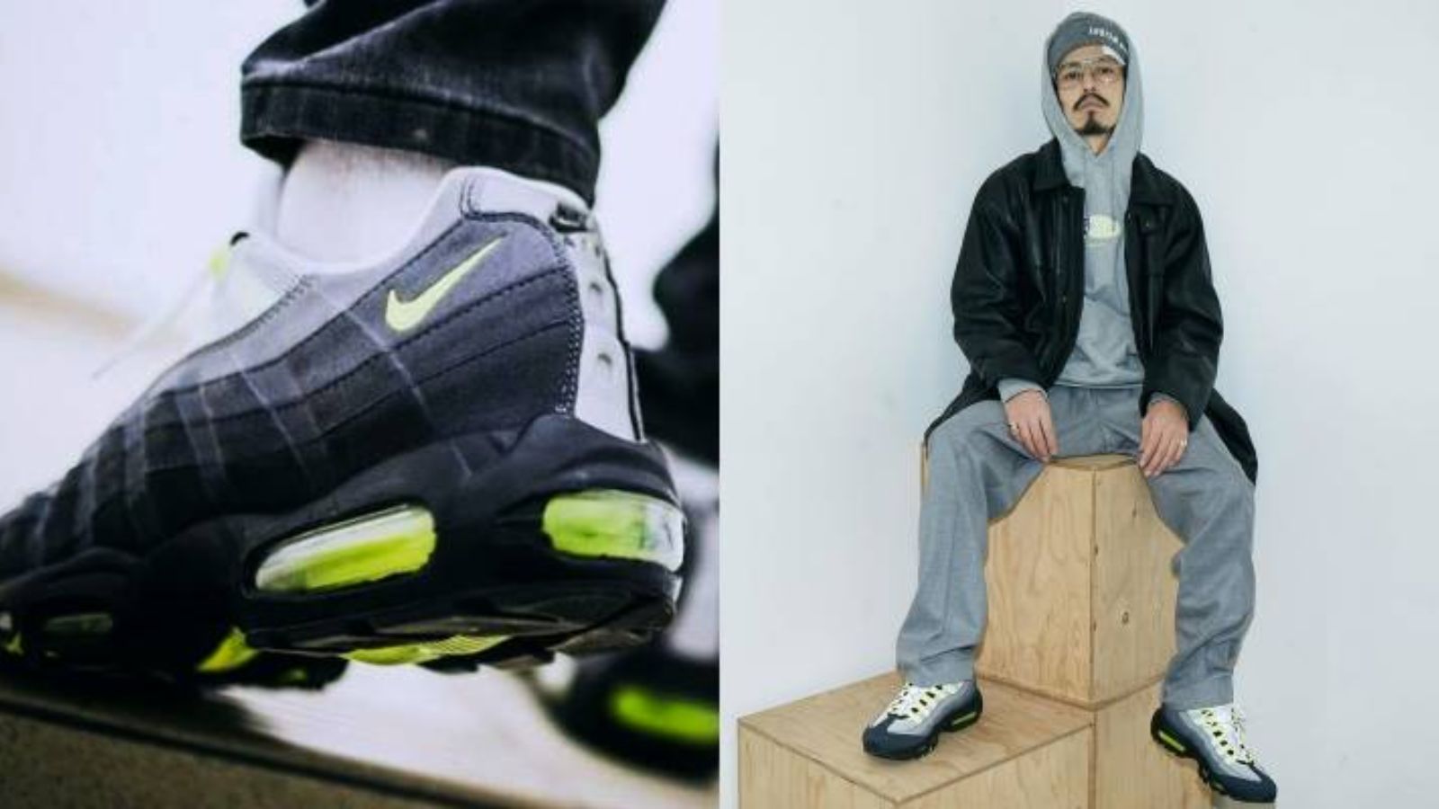 Hinh anh 6: Hinh anh Harajuku x Nike Air Max 95 phien ban moi tu atmos, noi bat voi sac xanh jade va chi tiet HRJK.