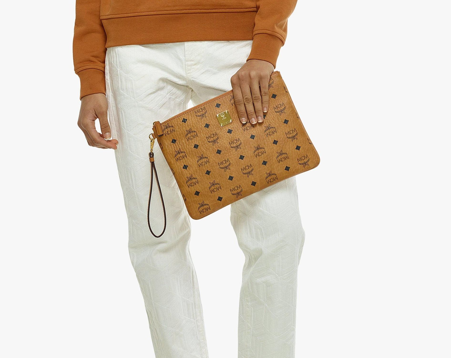 Alternative view of Túi MCM Wristlet Zip Pouch 'Cognac' MXZAAVI03CO001