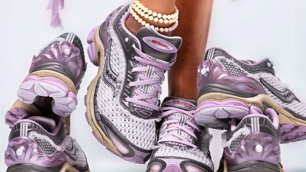 Sneaker METAGIRL x Saucony ProGrid Paramount voi thiet ke nu quyen, ket hop cong nghe in 3D va cam hung tu anh trang.