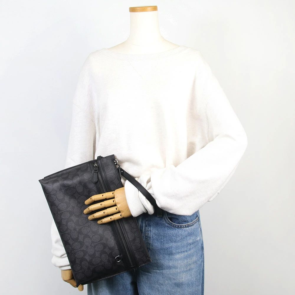 Alternative view of Túi Coach Carry All Pouch 'Black' CY985-QBMI5