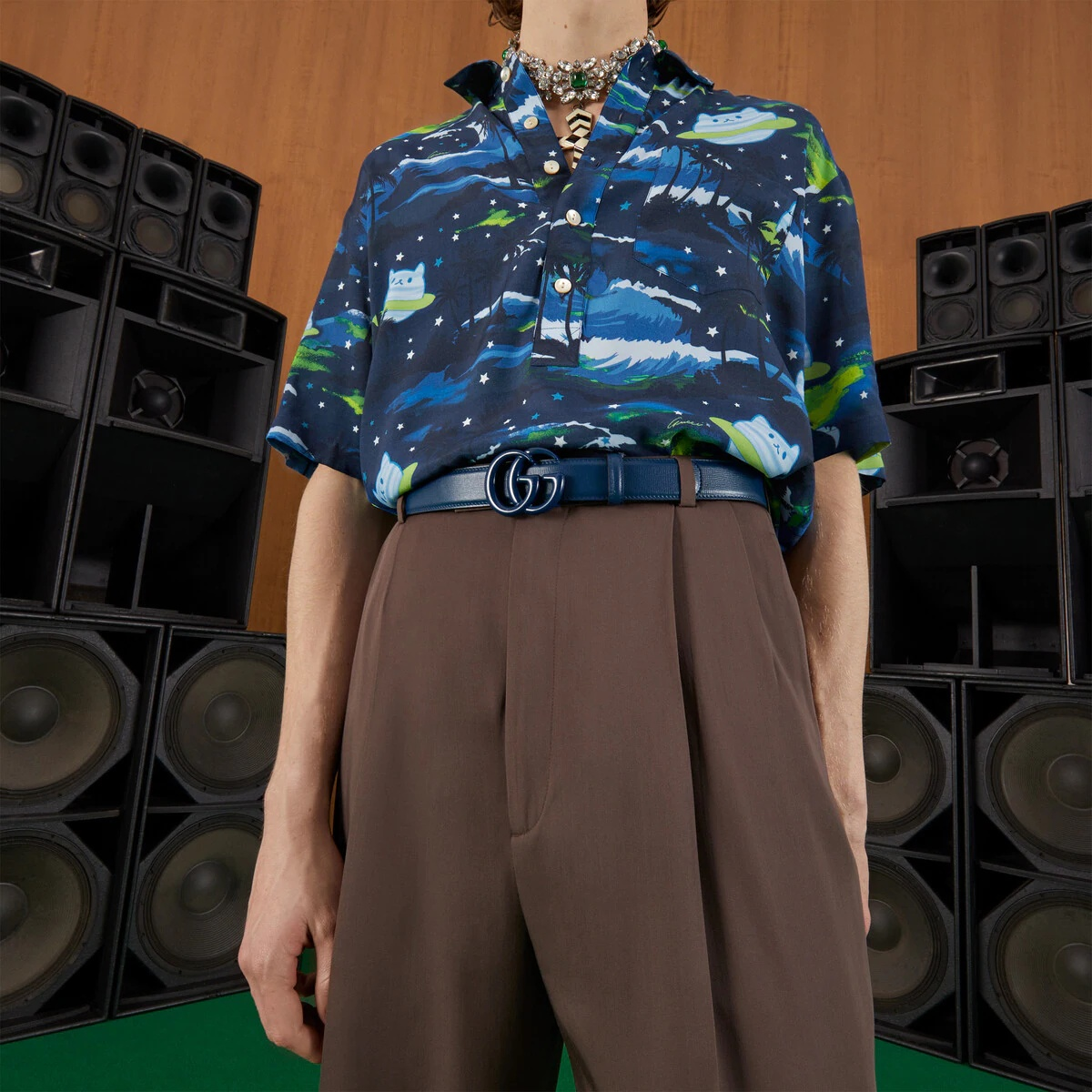 Alternative view of Thắt Lưng Gucci Leather Belts 'Blue' 41451618YXV4236