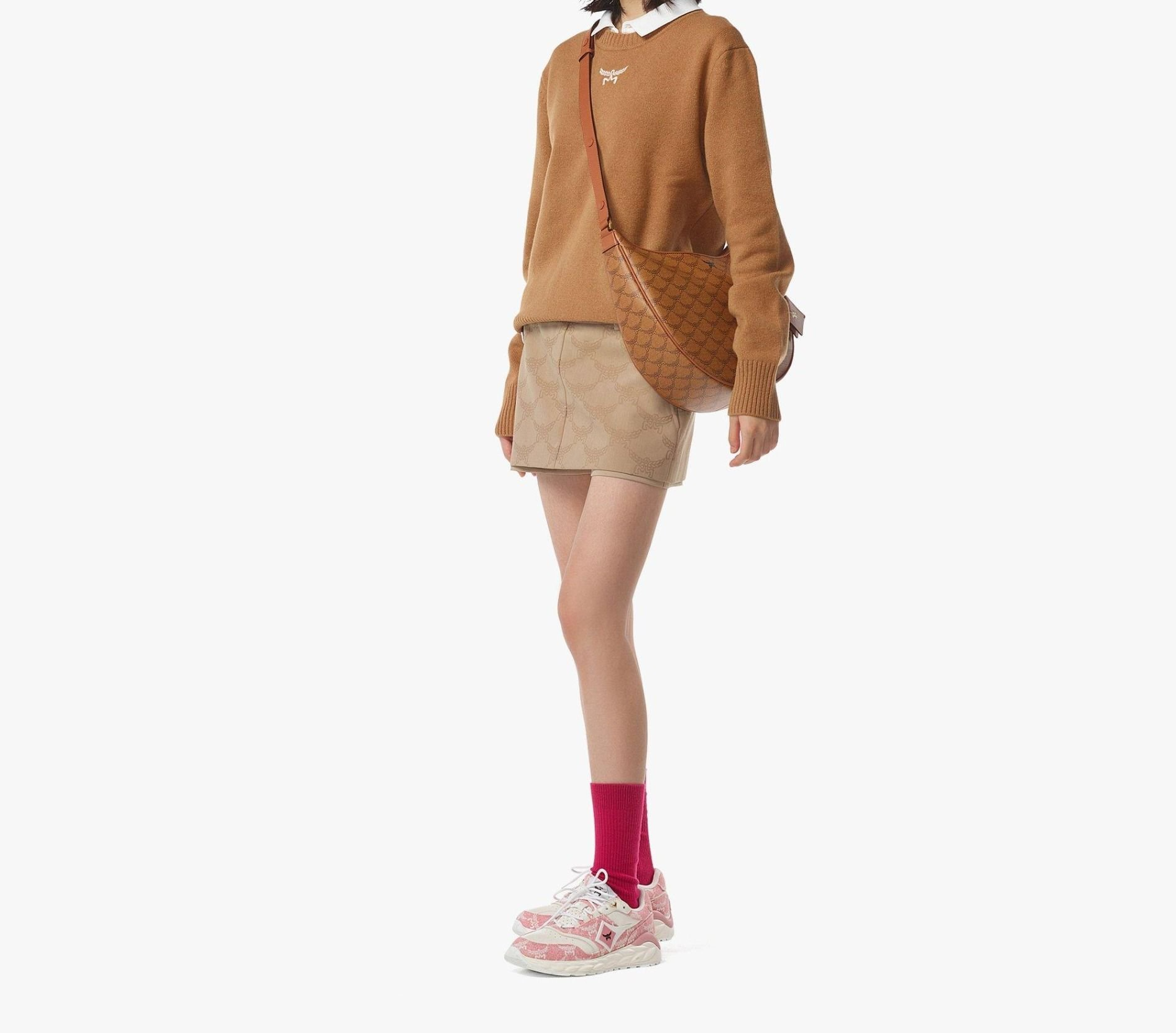 Alternative view of Túi MCM Himmel Ascending Moon Hobo 'Cognac' MWHFSAC01CO001