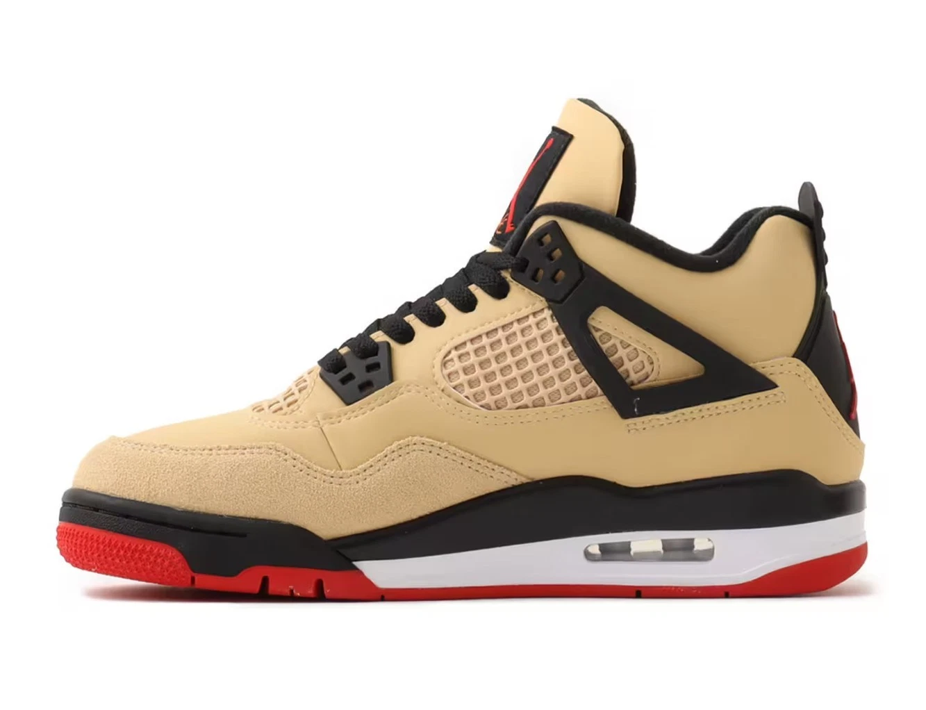 Alternative view of Giày Nike GS Air Jordan 4 Retro 'Sesame Black' IH2094-200