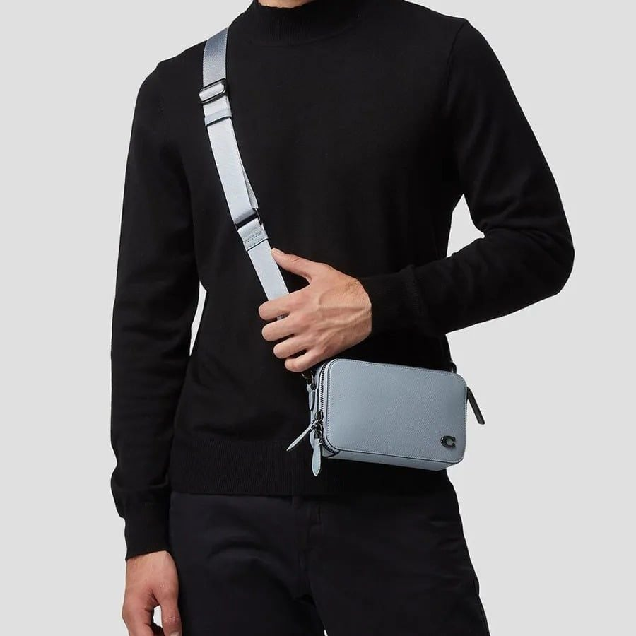 Alternative view of Túi Coach Leather Crossbody Bag 'Blue' CC070-N19