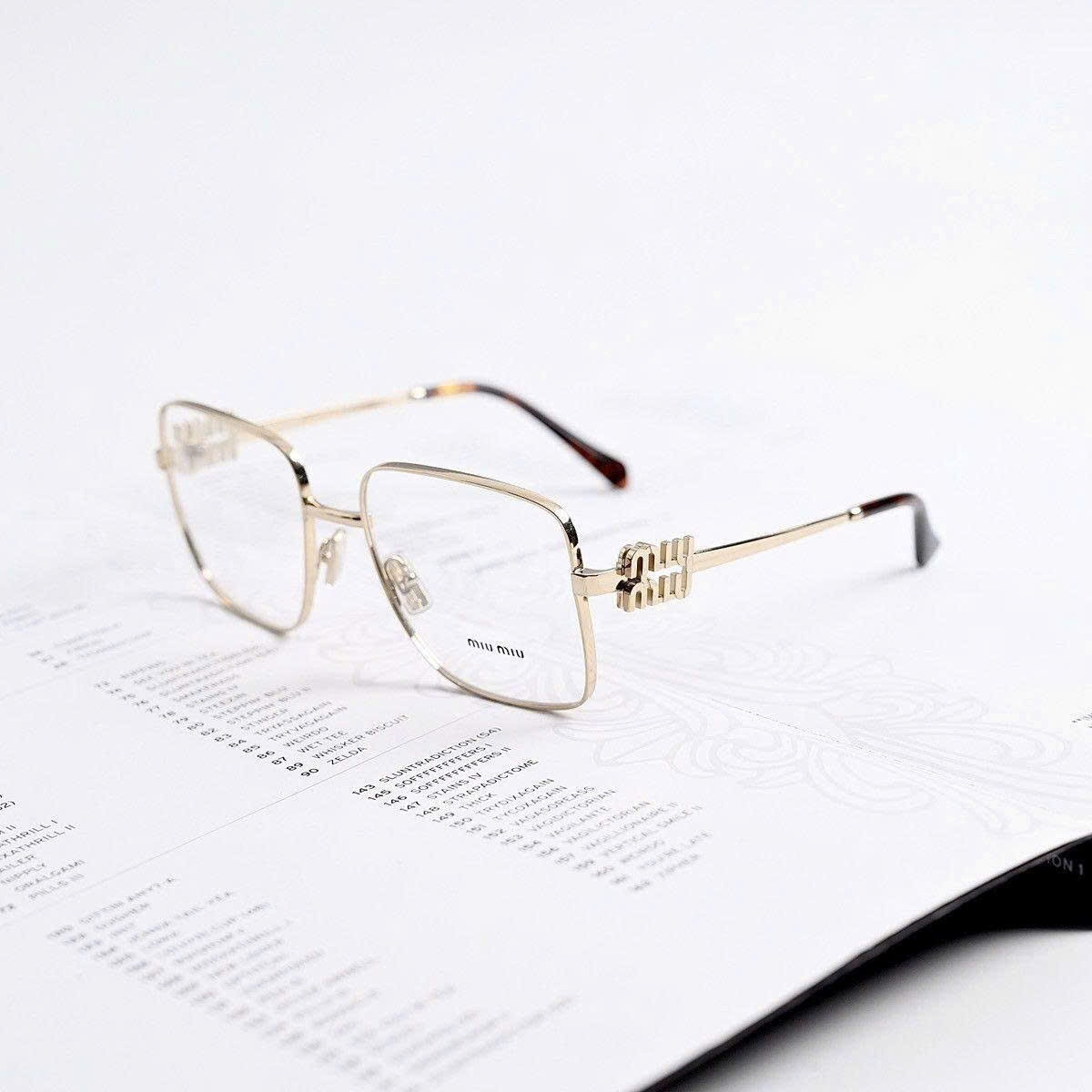Alternative view of Kính Miu Miu Pale Eyeglasses ‘Gold’ 0MU-51XV-ZVN1O1
