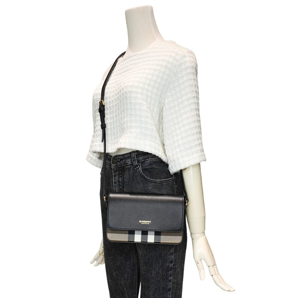 Alternative view of Túi Burberry Check Leather ‘Black’ 8084028