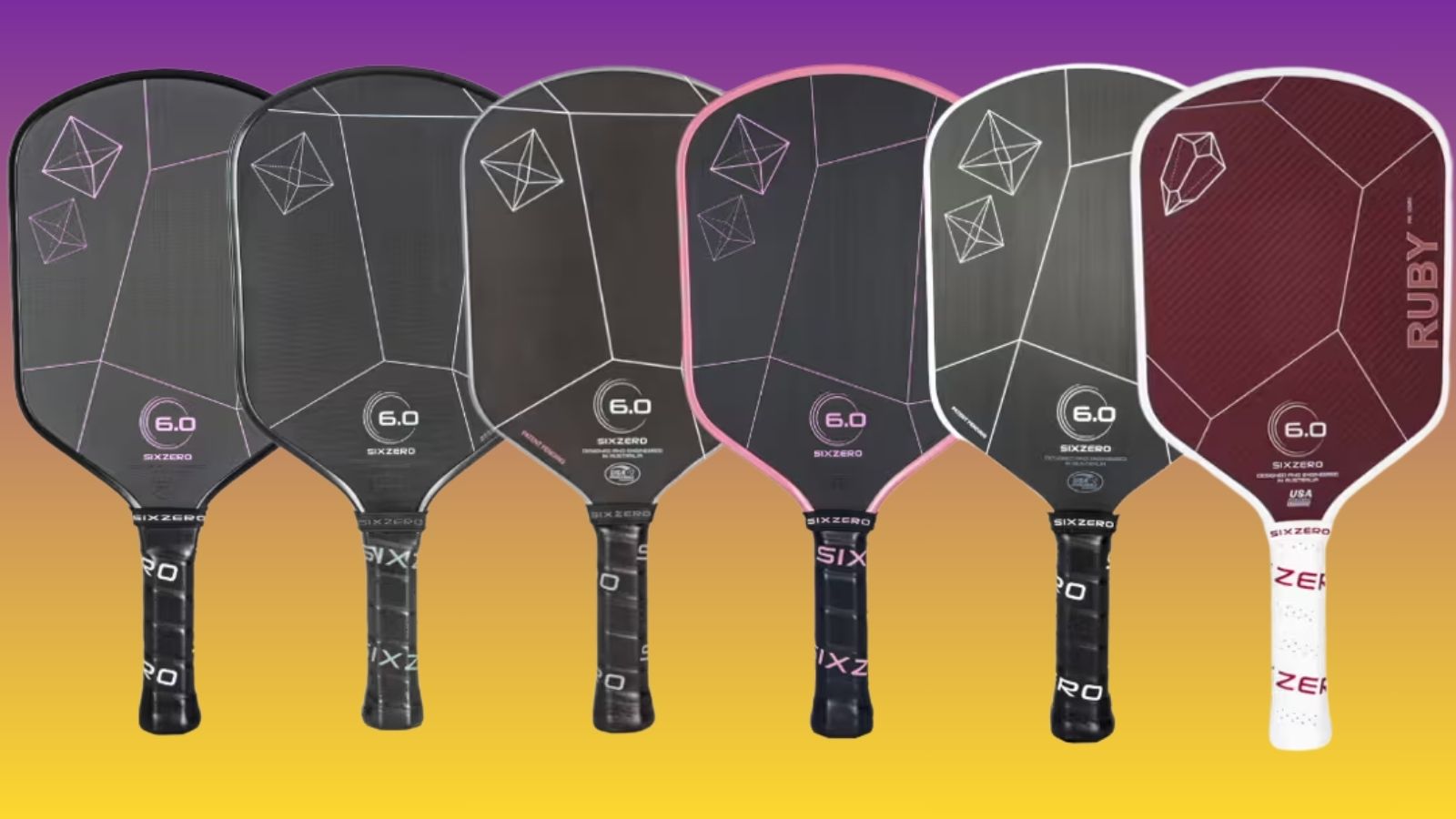 Hinh anh 2: Hinh anh cac dong vot Pickleball Six Zero voi thiet ke va cong nghe tien tien.