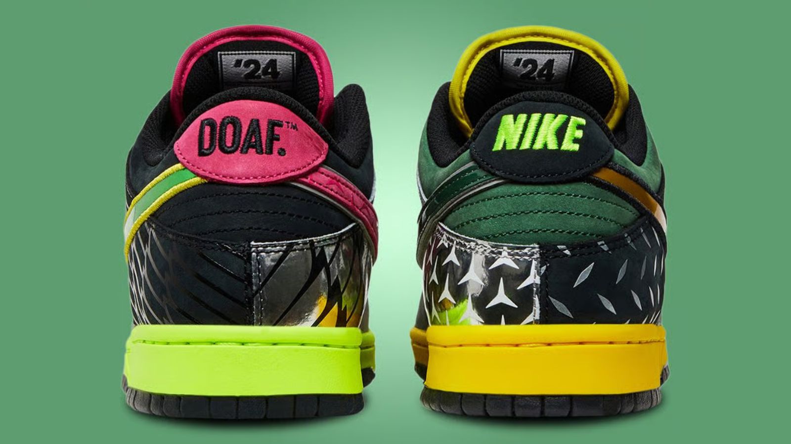 Hinh anh 8: Air Jordan 4 Oregon Ducks PE, giay sneaker doc quyen voi phoi mau xanh la cay va vang dac trung cua Dai hoc Oregon.