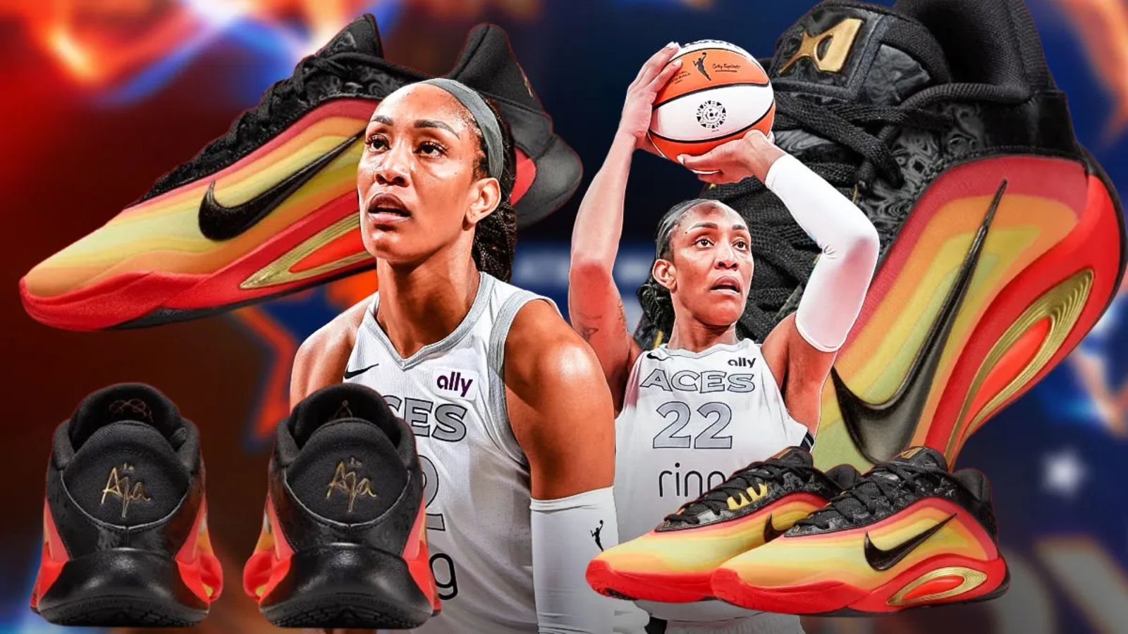 Hinh anh 2: Hinh anh Nike A’One Pink A’ura, phoi mau dau tien cua A'ja Wilson