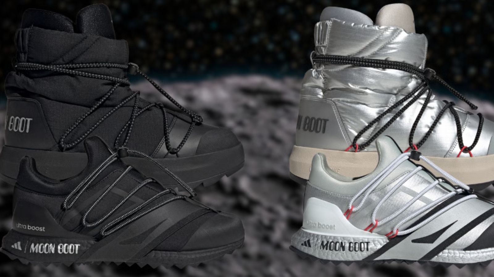 Hinh anh 1: Bo suu tap giay Moon Boot va adidas voi thiet ke Space Blanket Silver