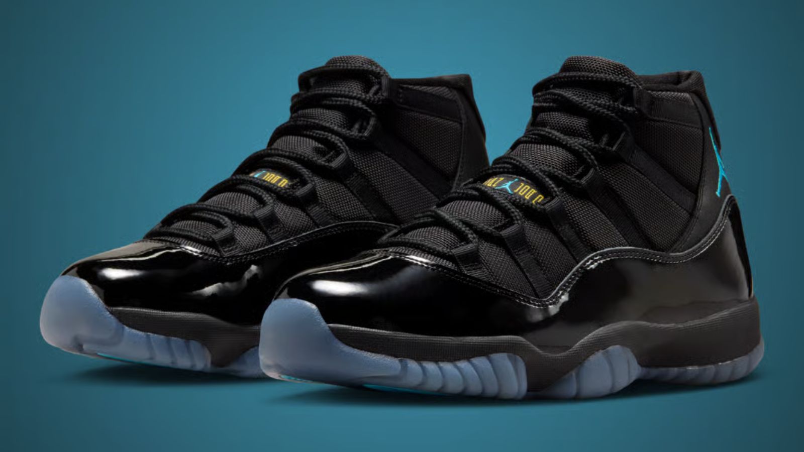 Hinh anh 4: Air Jordan 11 Retro 'Gamma Blue' voi thiet ke den va chi tiet xanh lam