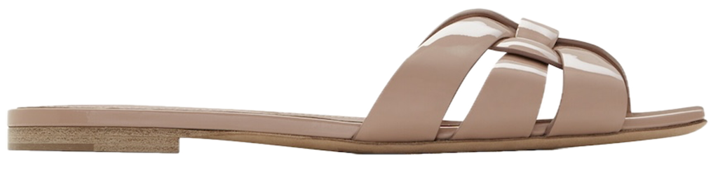 Dep Saint Laurent Tribute Mules Dark Pink chinh hang tai Authentic Shoes