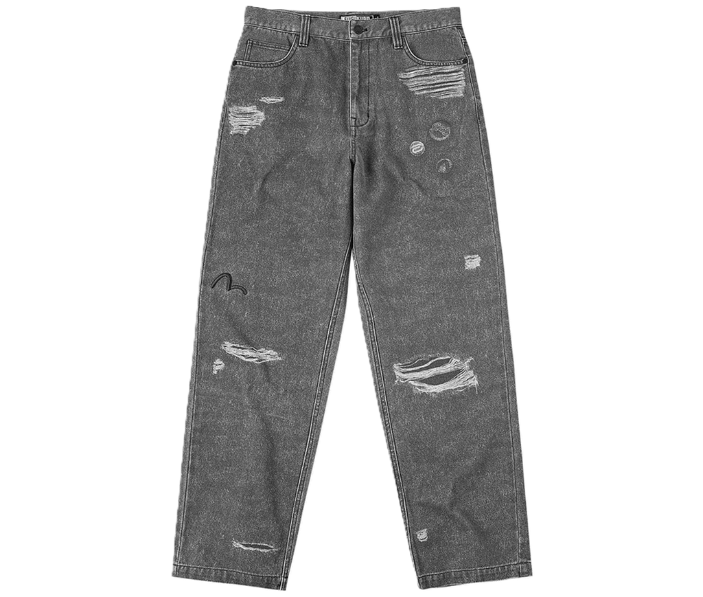 Quần Evisu Distressed Print Pants ‘Black’ 2EAGNM5PT5067RXCT