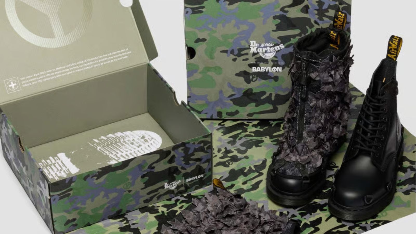 Hinh anh 5: Dr. Martens 1460 Babylon Black Camo voi hoa tiet camo den xam manh me