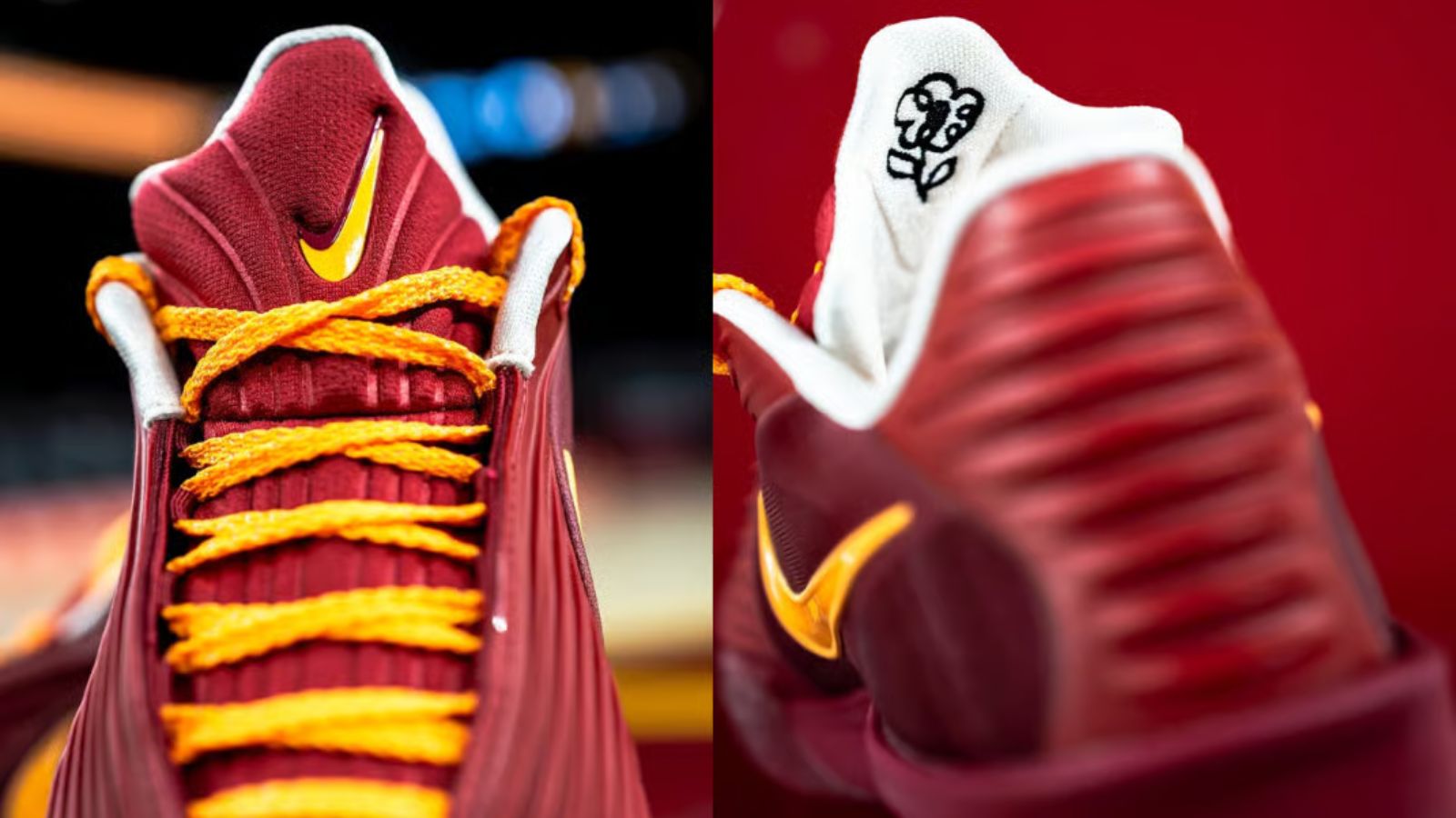 Hinh anh 3: JuJu Watkins cam doi giay Nike GT Cut 3 Turbo PE voi thiet ke do do va vang ruc