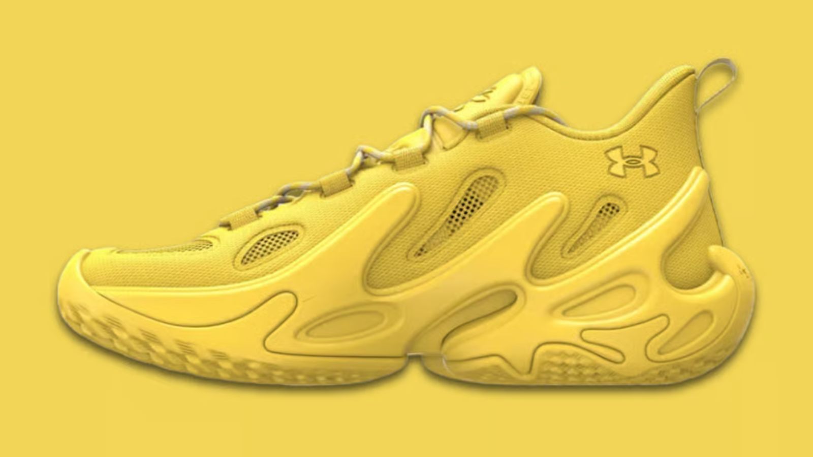 Hinh anh 4: Hinh anh doi giay Curry 13 cua Under Armour, thiet ke moi la voi co cao va mang da lon, bieu tuong chia tay cua Steph Curry.