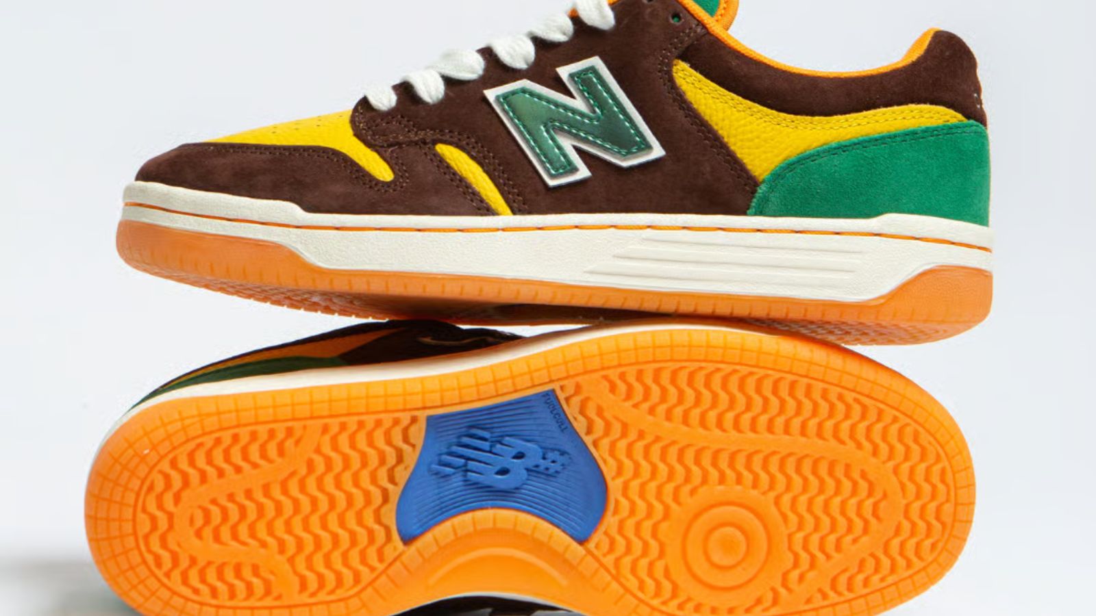 Hinh anh 3: Giay New Balance x Rukus 480 'Mallard Duck' voi thiet ke lay cam hung tu san vit o Louisiana.