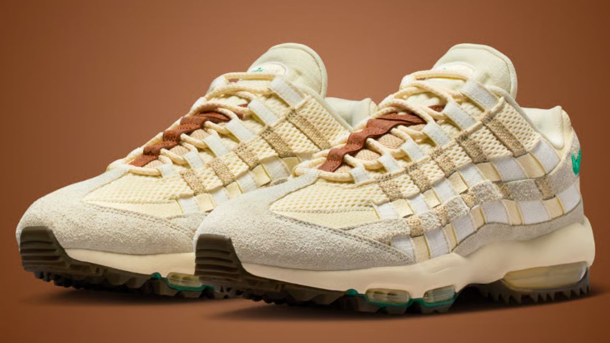 Nike Air Max 95 Golf Waste Management Open voi thiet ke khaki va xanh la