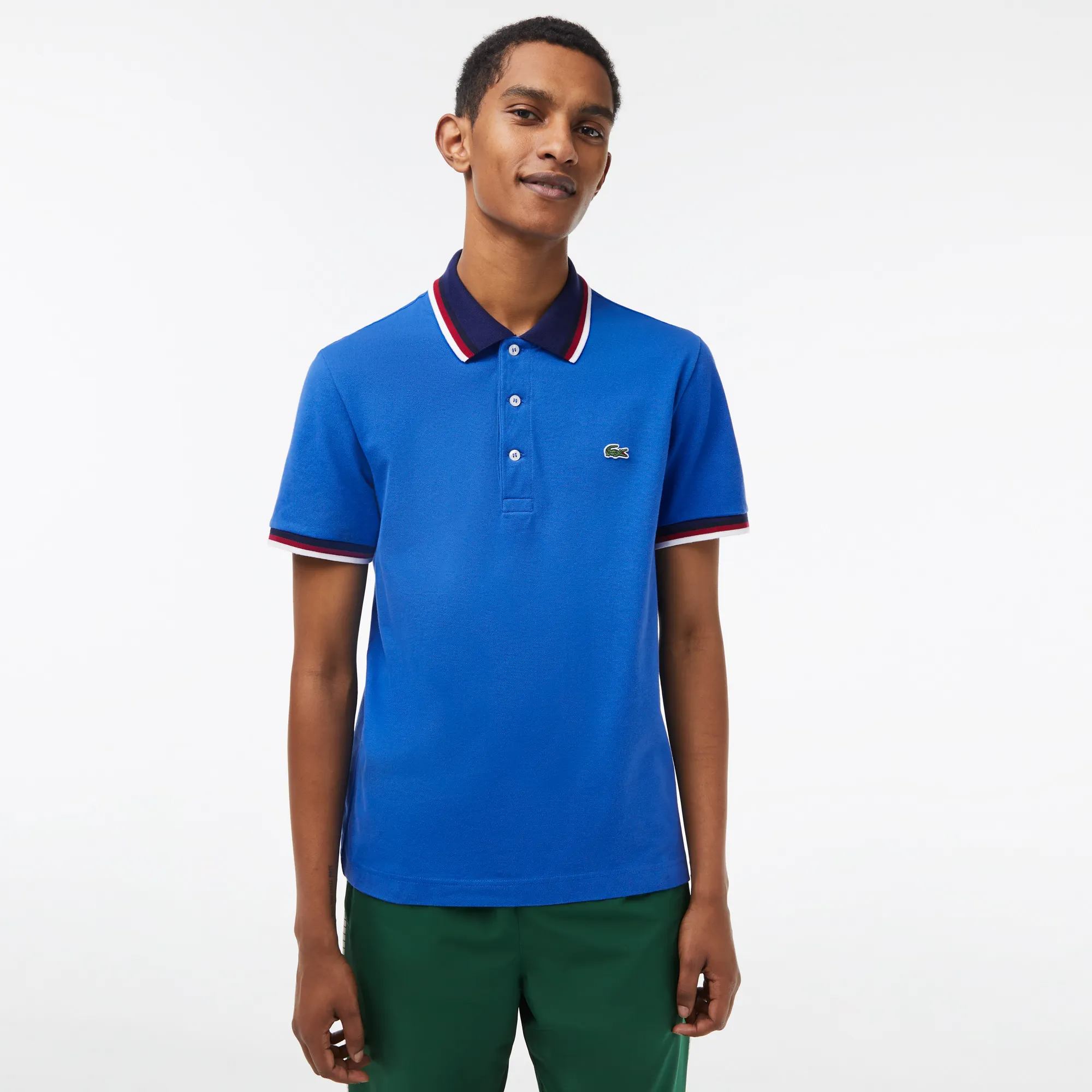 Alternative view of Áo Lacoste Regular Fit Stretch Mini Pique Polo Shirt 'Blue'