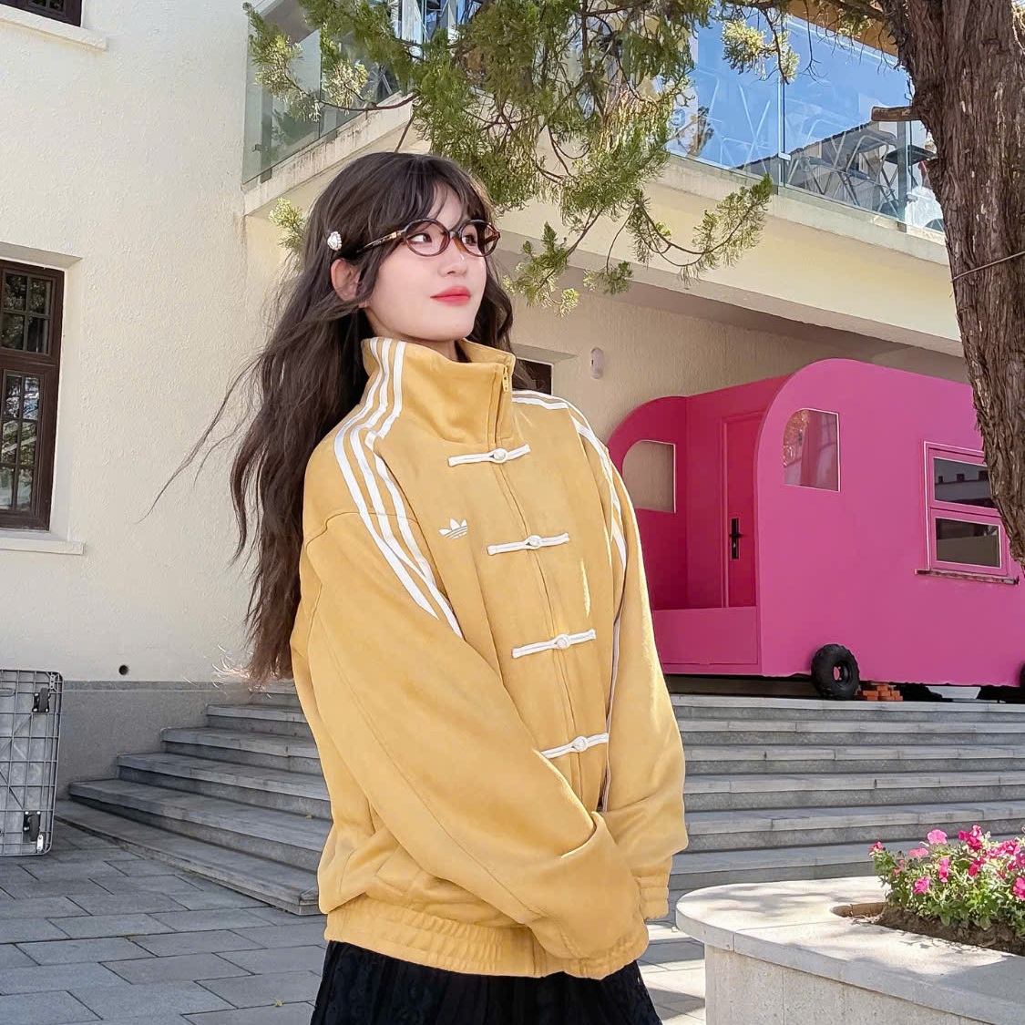 Alternative view of Áo Adidas Originals CTT Chinese Track Casual Jacket 'Yellow' KT3851