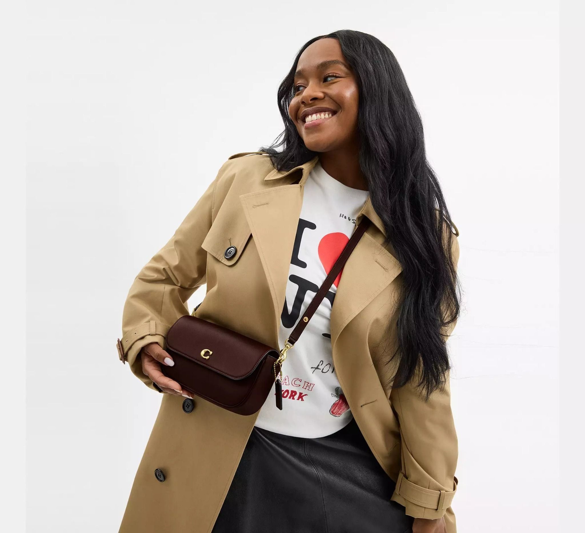 Alternative view of Túi Coach Brook Flap Chain Bag ‘Maple’ CAN90-B4MPL