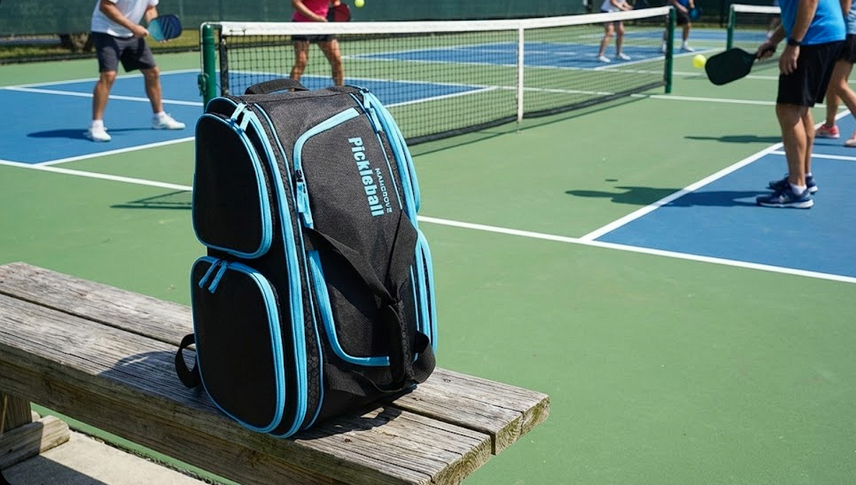 Hinh anh 3: Tui va balo Pickleball chat luong cho nam 2026, bao gom cac thuong hieu nhu CRBN, JOOLA, va Franklin.