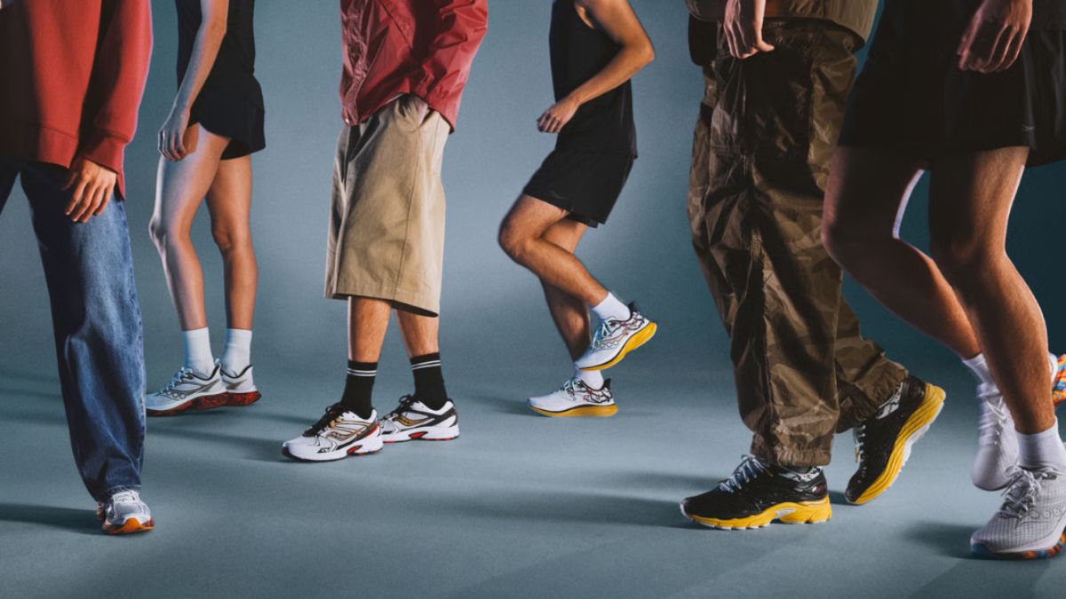 Hinh anh bo suu tap giay Saucony Marathon Collection voi cac mau thiet ke tu Boston, London va Tokyo.