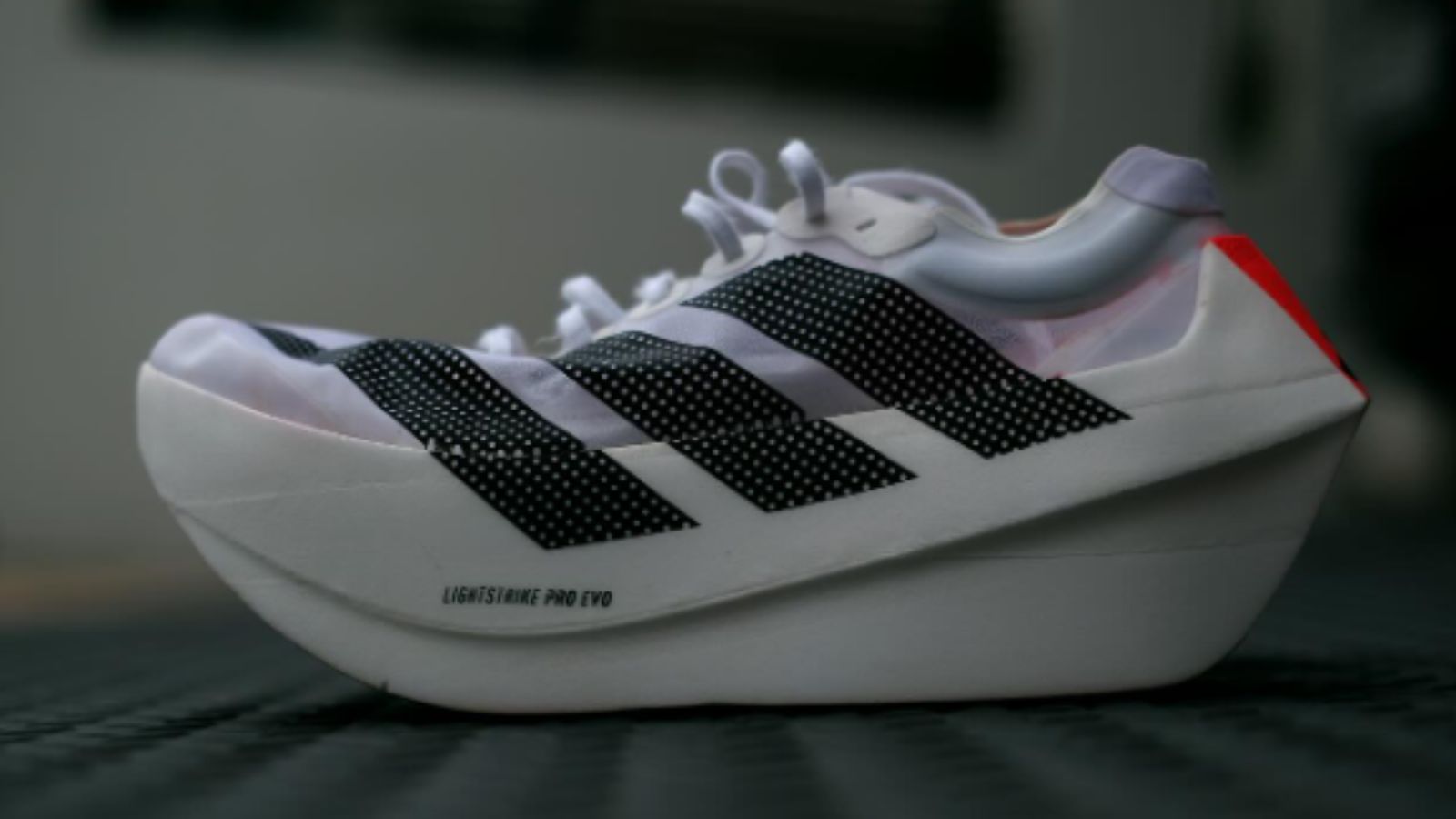 Hinh anh 5: Adidas Adizero Prime X Evo, giay chay bo cong nghe cao, mau trang den