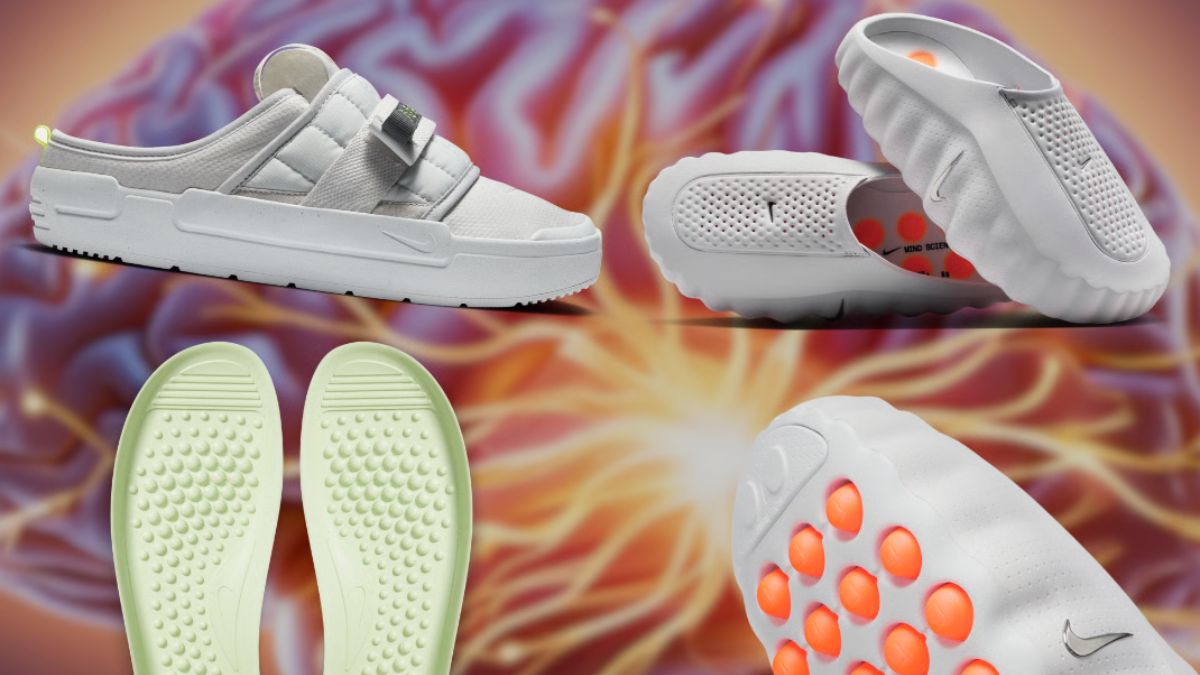 Hinh anh 1: Hinh anh giay Nike Mind 001 voi thiet ke tuong lai va diem go dac biet duoi de.