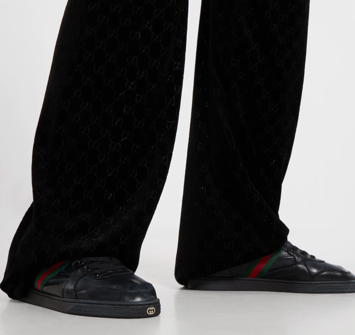 Alternative view of Giày Gucci Stretch Low-top Trainer ‘Black’ 865445-AAGFF-1048