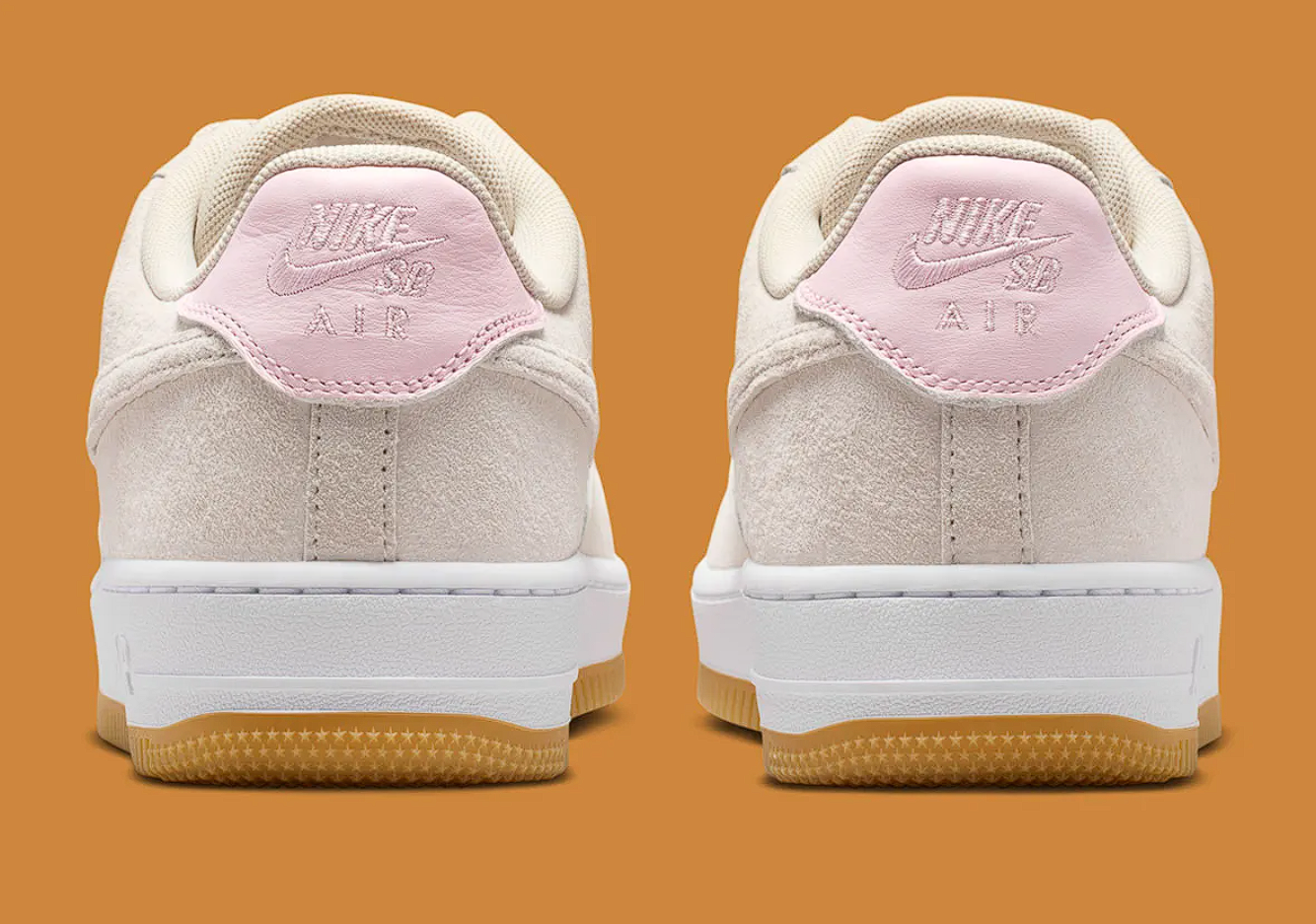 Hinh anh 4: Giay Nike SB Air Force 1 'Light Orewood Brown' voi thiet ke sang trong, mau nau kem pha xam va chat lieu da lon cao cap.