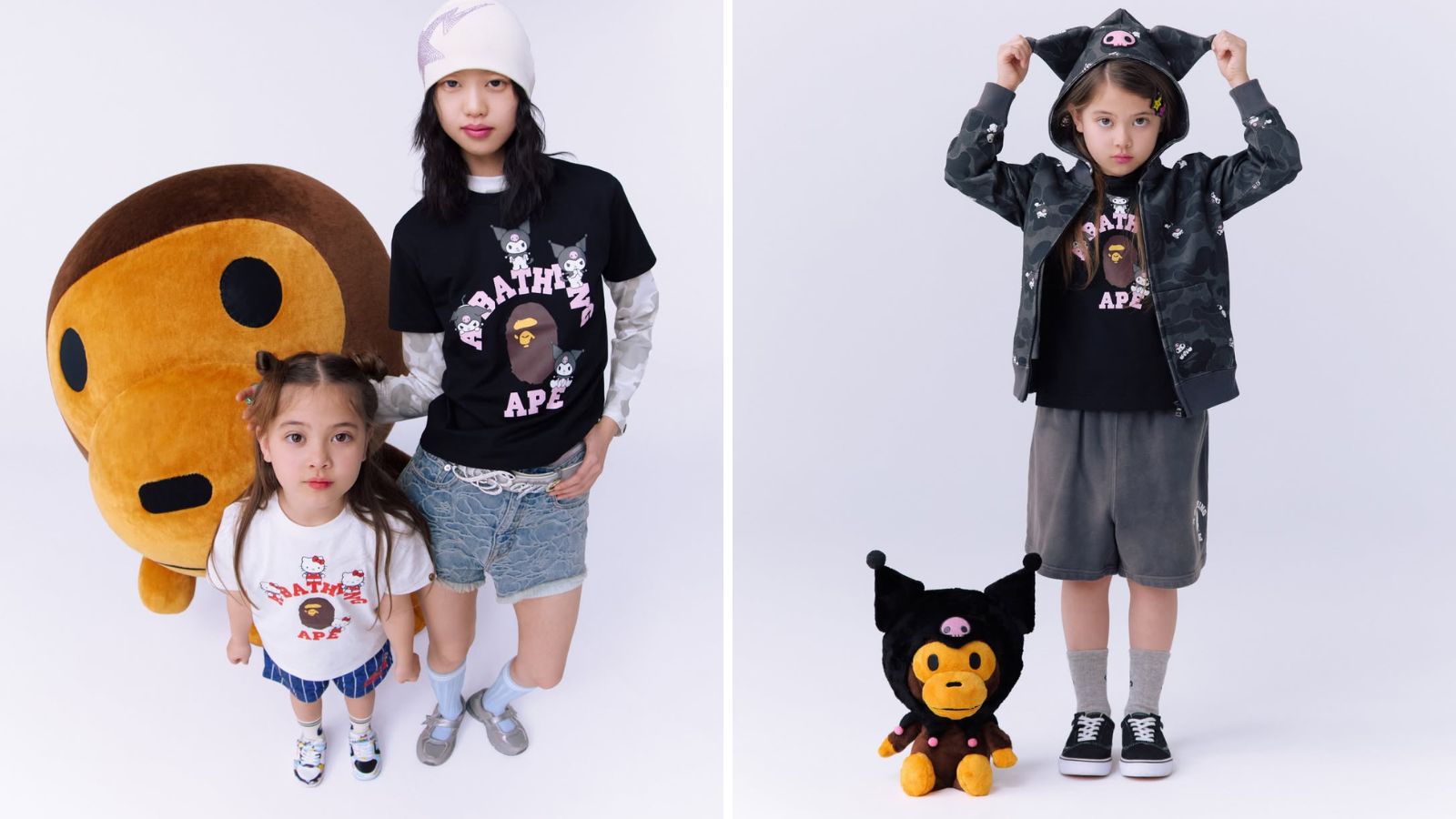 Hinh anh 2: Bo suu tap BAPE x Sanrio 2026 voi Hello Kitty va Kuromi