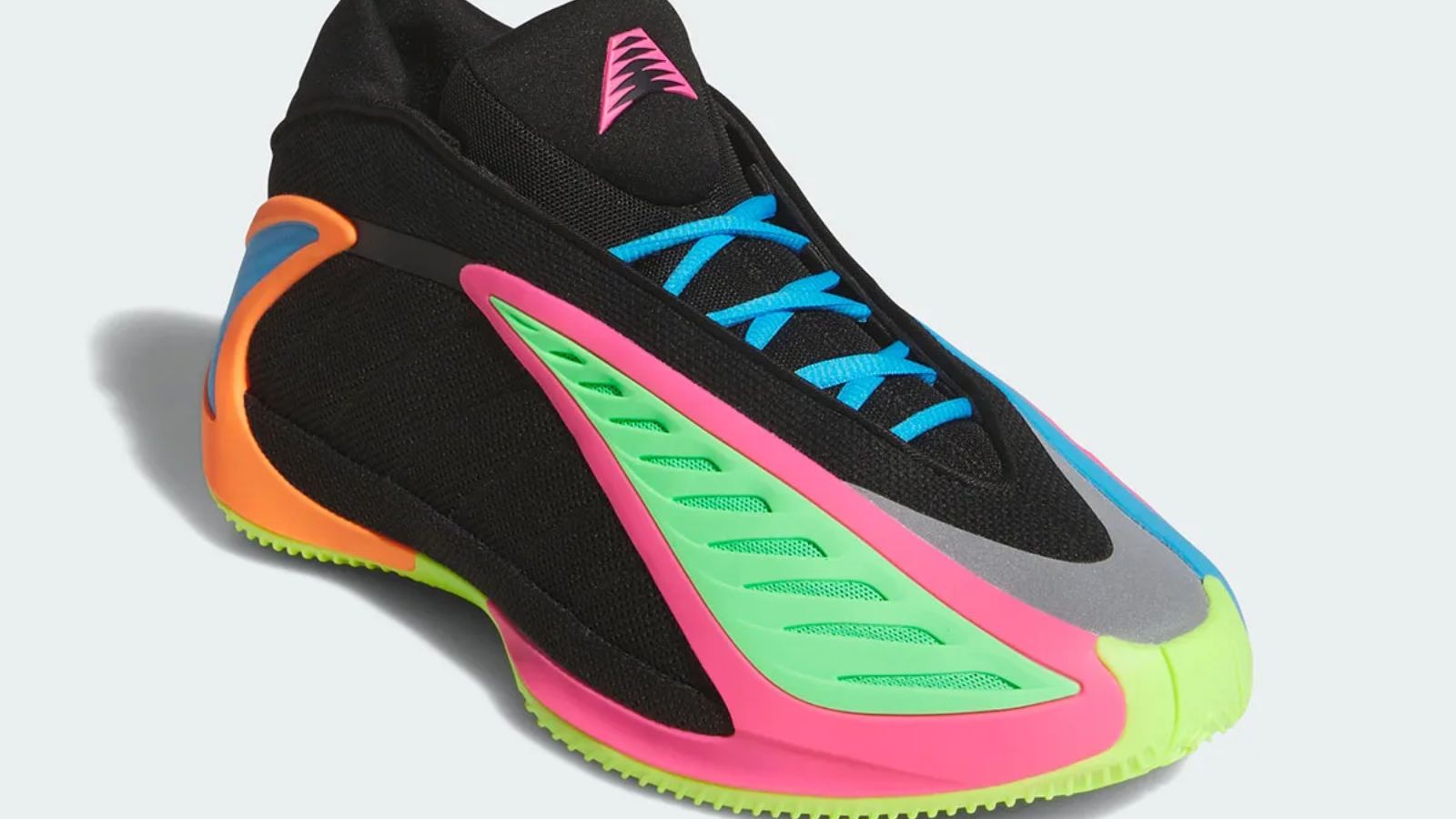 Hinh anh 1: adidas Anthony Edwards 2 Multi-Color voi nen den va chi tiet neon ruc ro