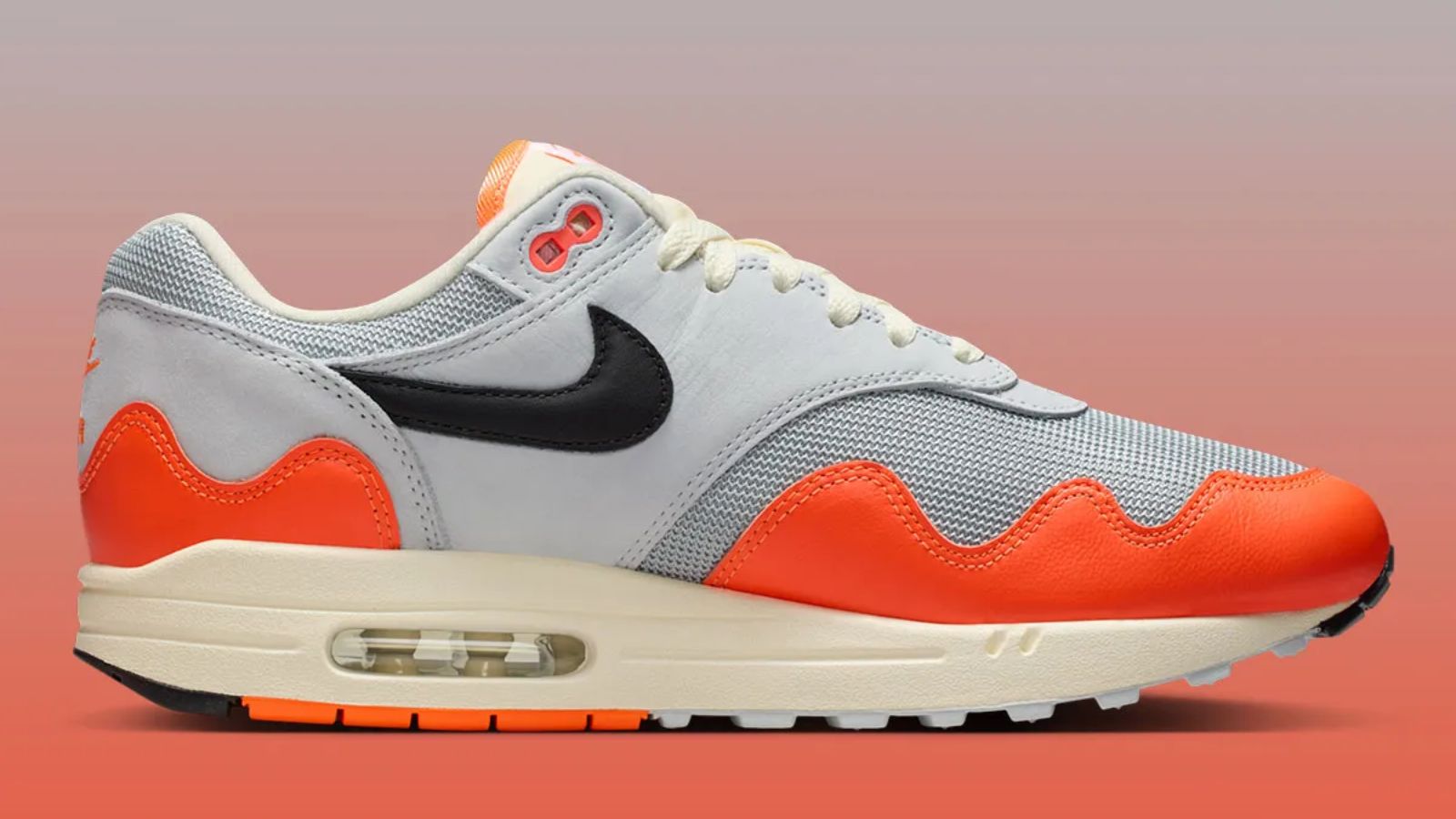 Hinh anh 3: Giay Patta x Nike Air Max 1 Hyper Crimson voi sac cam noi bat