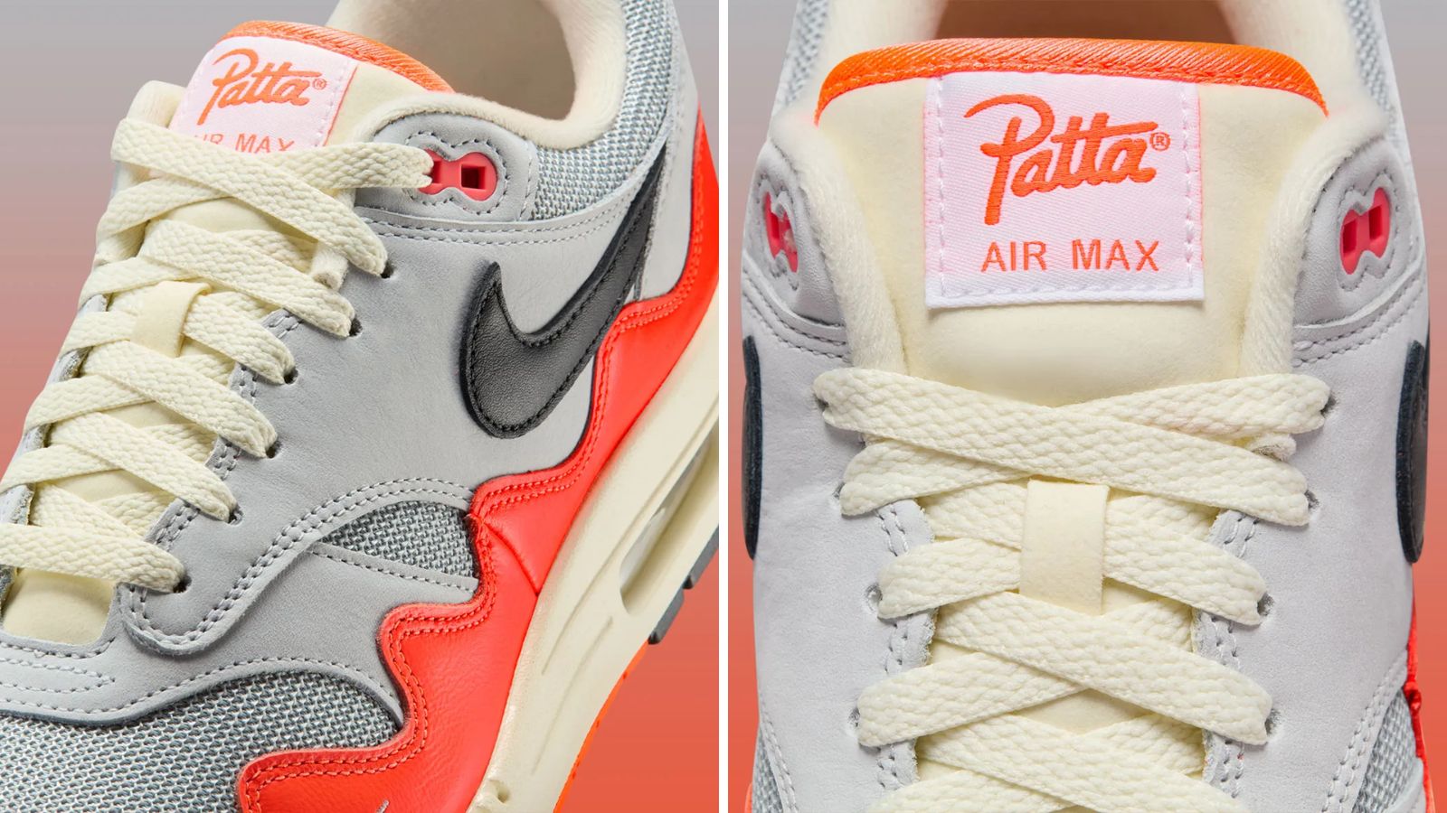 Hinh anh 6: Giay Patta x Nike Air Max 1 Hyper Crimson voi sac cam noi bat