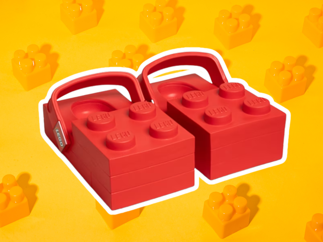 Hinh anh 5: Giay LEGO x Crocs Brick Clog 2026 mau do voi thiet ke giong vien gach LEGO