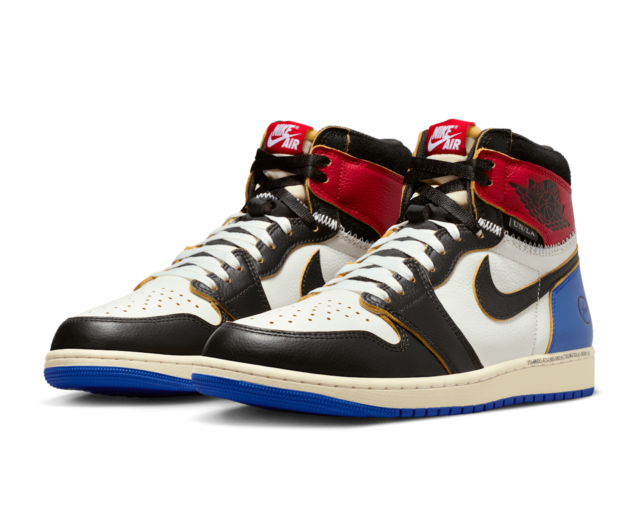 Alternative view of Giày Nike Air Jordan 1 x Union x Fragment 'Black and Varsity Red' IO7847-002