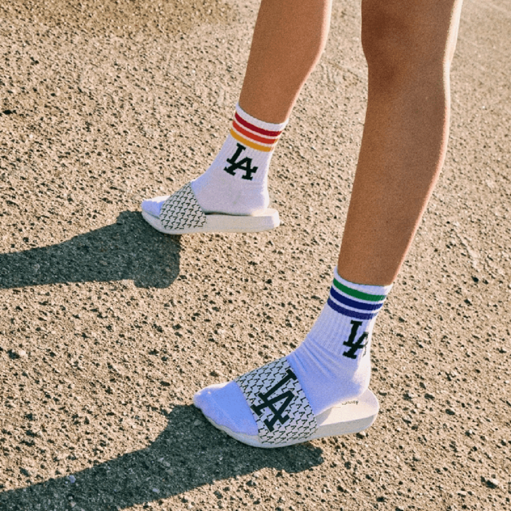 Alternative view of Dép MLB x DISNEY mound Mickey slippers LA Dodgers 32SHHK011-07I