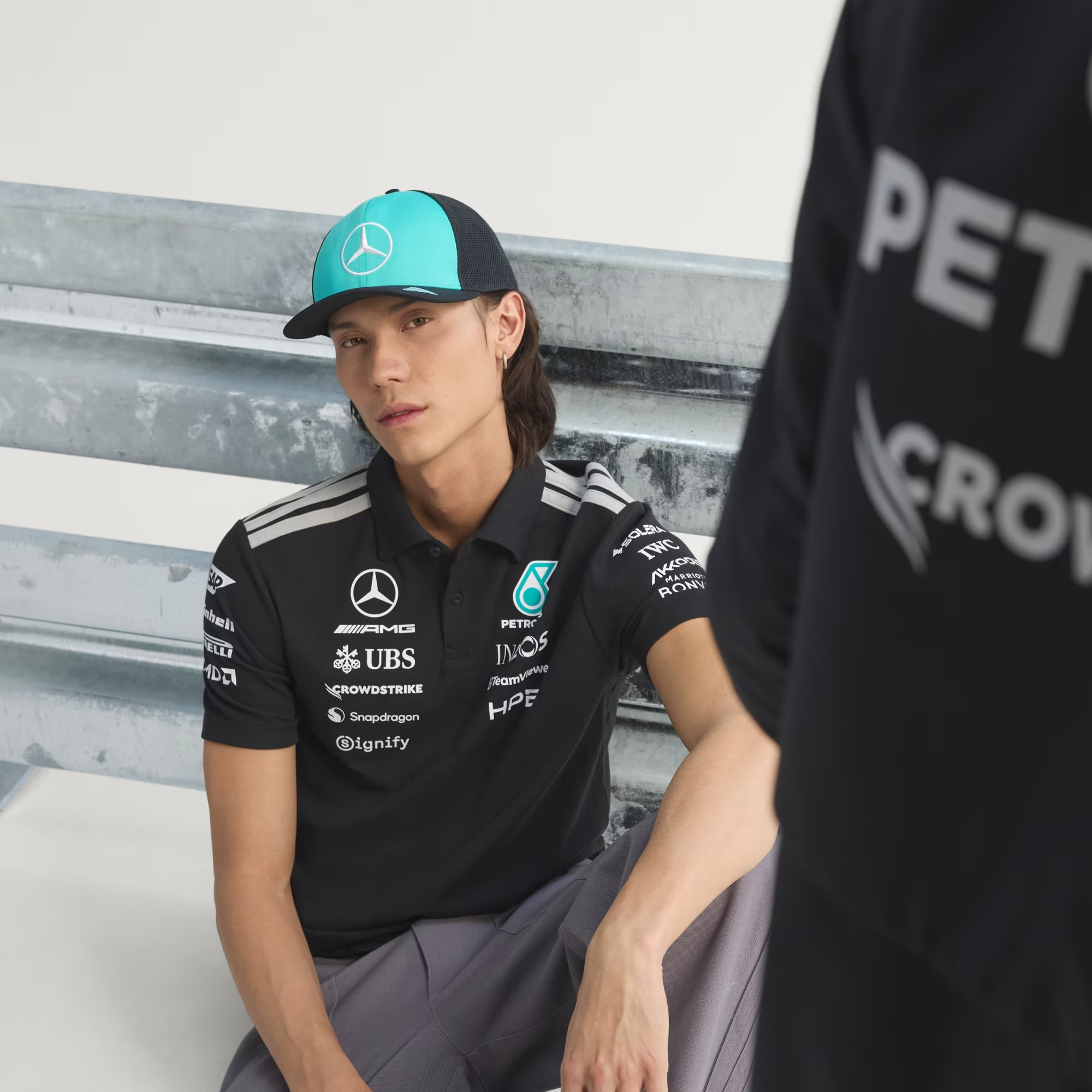 Áo Adidas x Mercedes AMG Petronas Formula 1 Team Engineers Polo Shirt 'Black' KE5523 - Ảnh 5