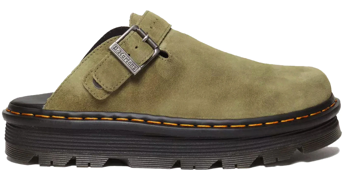 Dép Dr. Martens Zebzag Suede Slingback Platform Mule 'Muted Olive' 31657357